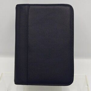 Levenger Navy Blue Leather Tech Organizer Case
